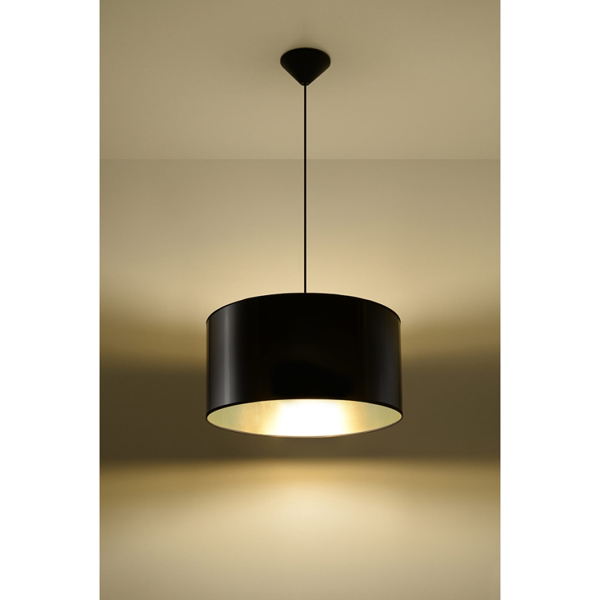 Candelabro num fio LUXOR 40 1xE27/60W/230V dourado/preto antigo