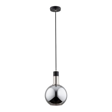 Candelabro num fio MAYA 1xE27/60W/230V preto antigo/cromo brilhante