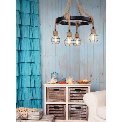 Candelabro num fio ROPE ALEGRA 4xE27/10W/230V