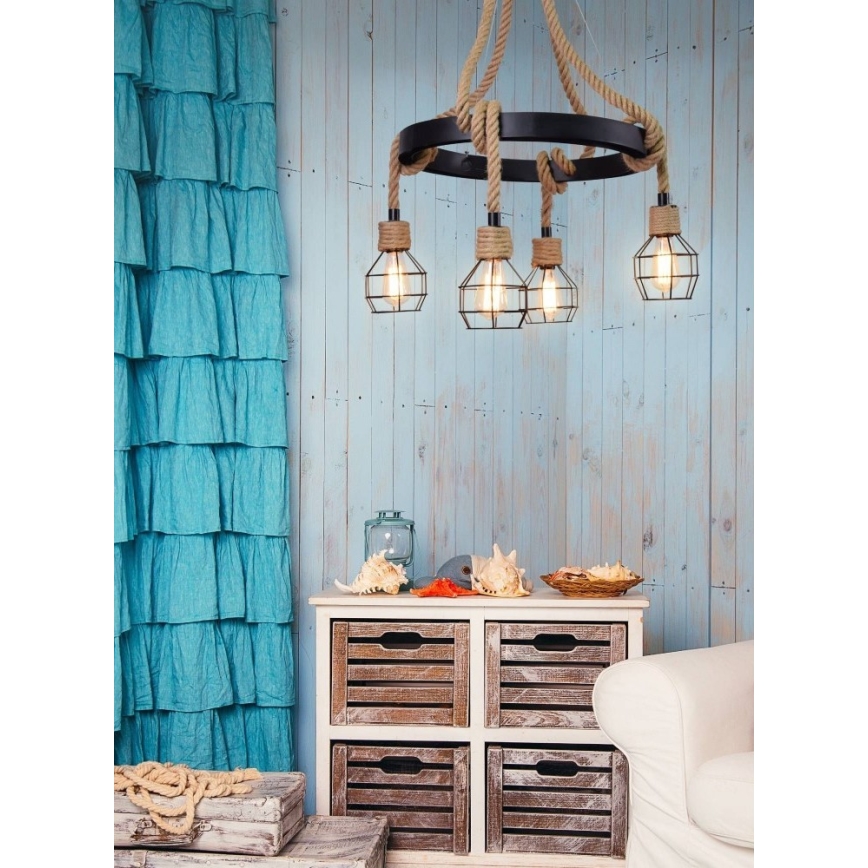 Candelabro num fio ROPE ALEGRA 4xE27/10W/230V