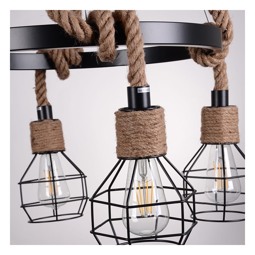 Candelabro num fio ROPE ALEGRA 4xE27/10W/230V