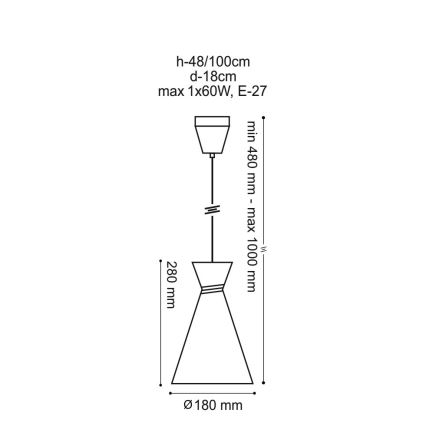Candelabro num fio TOKYO 1xE27/60W/230V