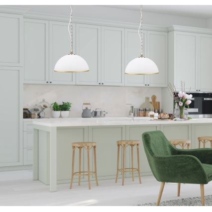 Candelabro numa corrente AÇÚCAR 1xE27/60W/230V branco/ouro