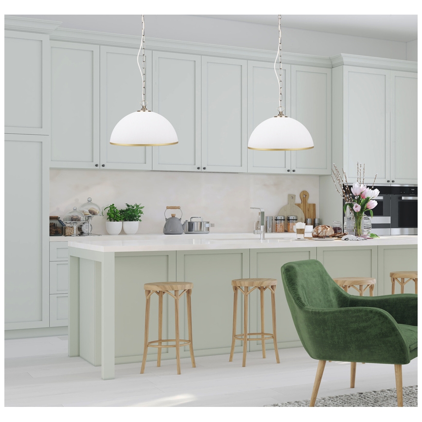 Candelabro numa corrente AÇÚCAR 1xE27/60W/230V branco/ouro