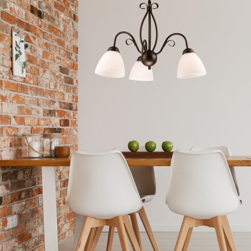 Candelabro numa corrente ADELLE 3xE27/60W/230V