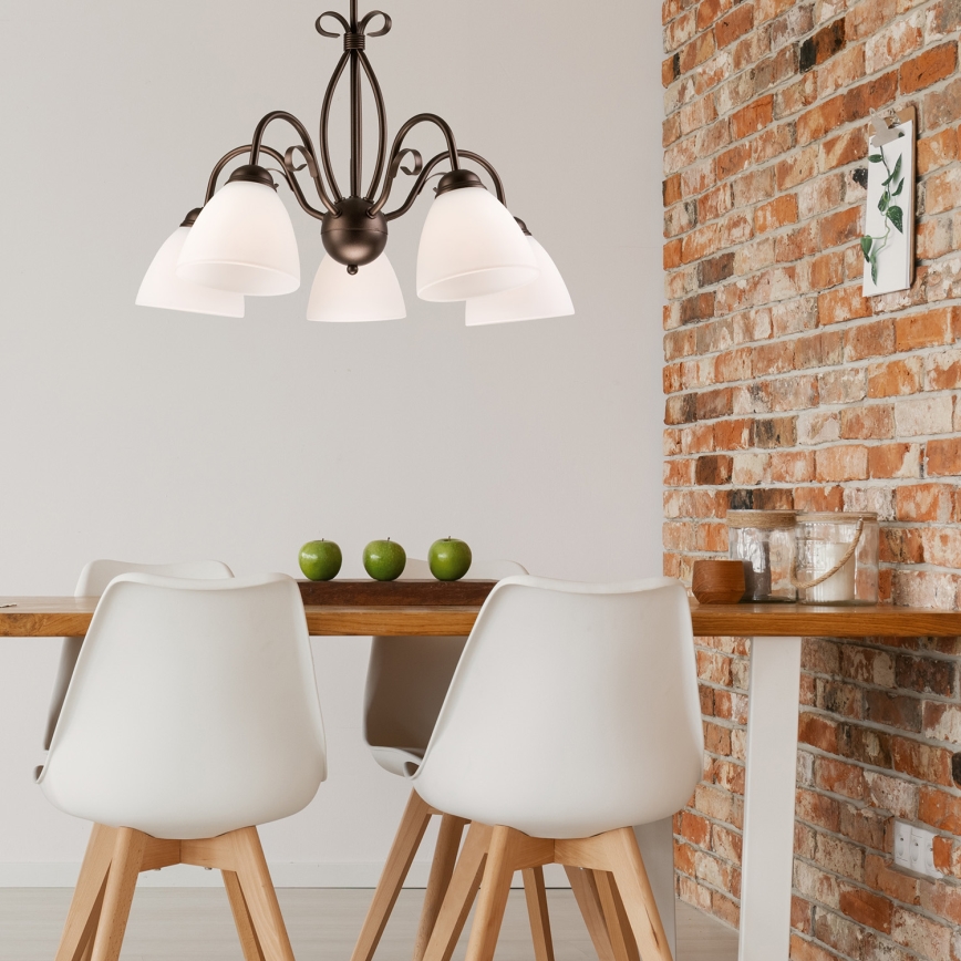 Candelabro numa corrente ADELLE 5xE27/60W/230V