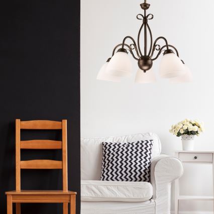 Candelabro numa corrente ADELLE 5xE27/60W/230V