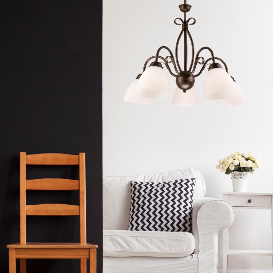 Candelabro numa corrente ADELLE 5xE27/60W/230V