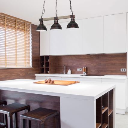 Candelabro numa corrente HAKON 3xE27/60W/230V pátina