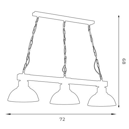 Candelabro numa corrente HAKON 3xE27/60W/230V Sombrio