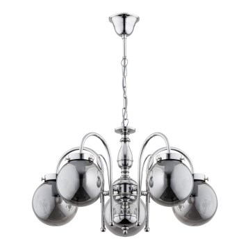 Candelabro numa corrente HERO 5xE14/40W/230V cromo brilhante