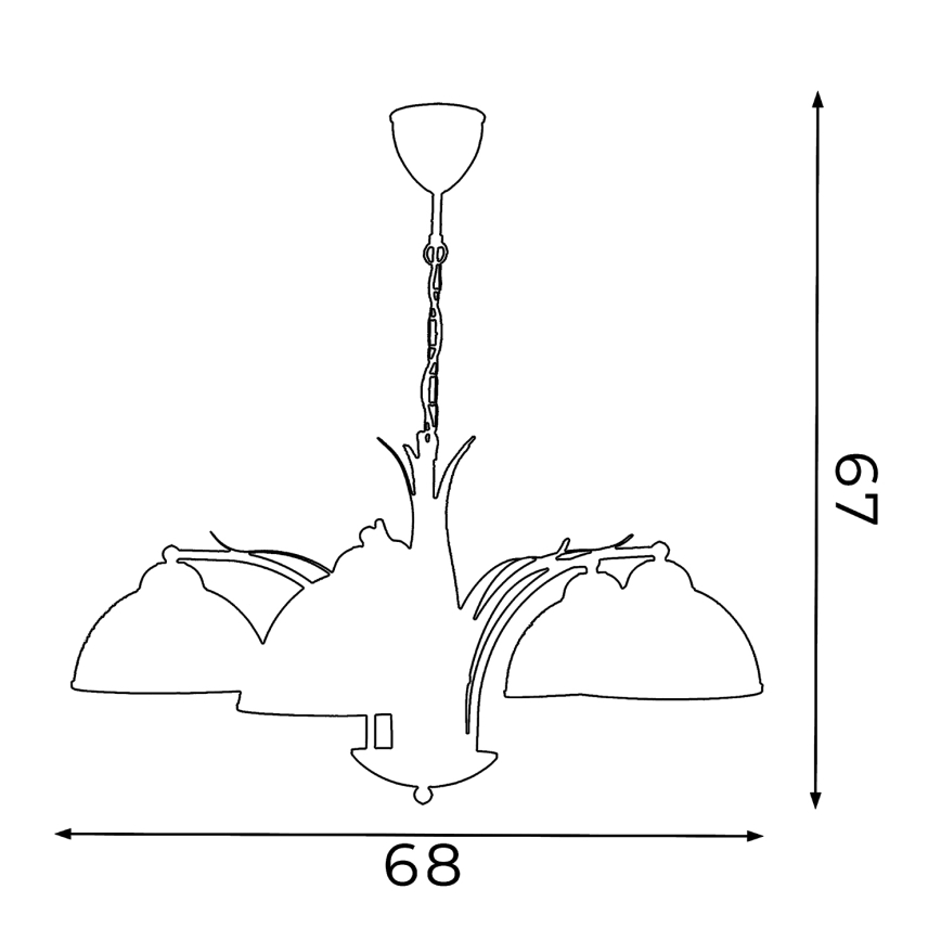 Candelabro numa corrente KORFU 5xE27/60W/230V