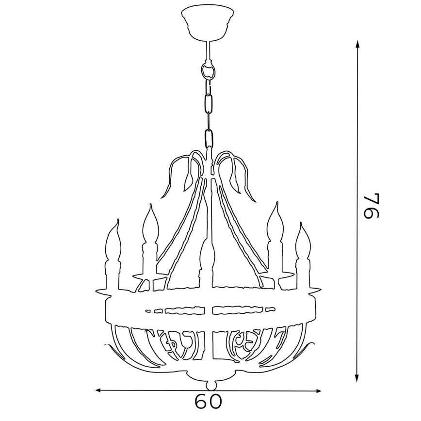 Candelabro numa corrente LOARA 5xE14/60W/230V