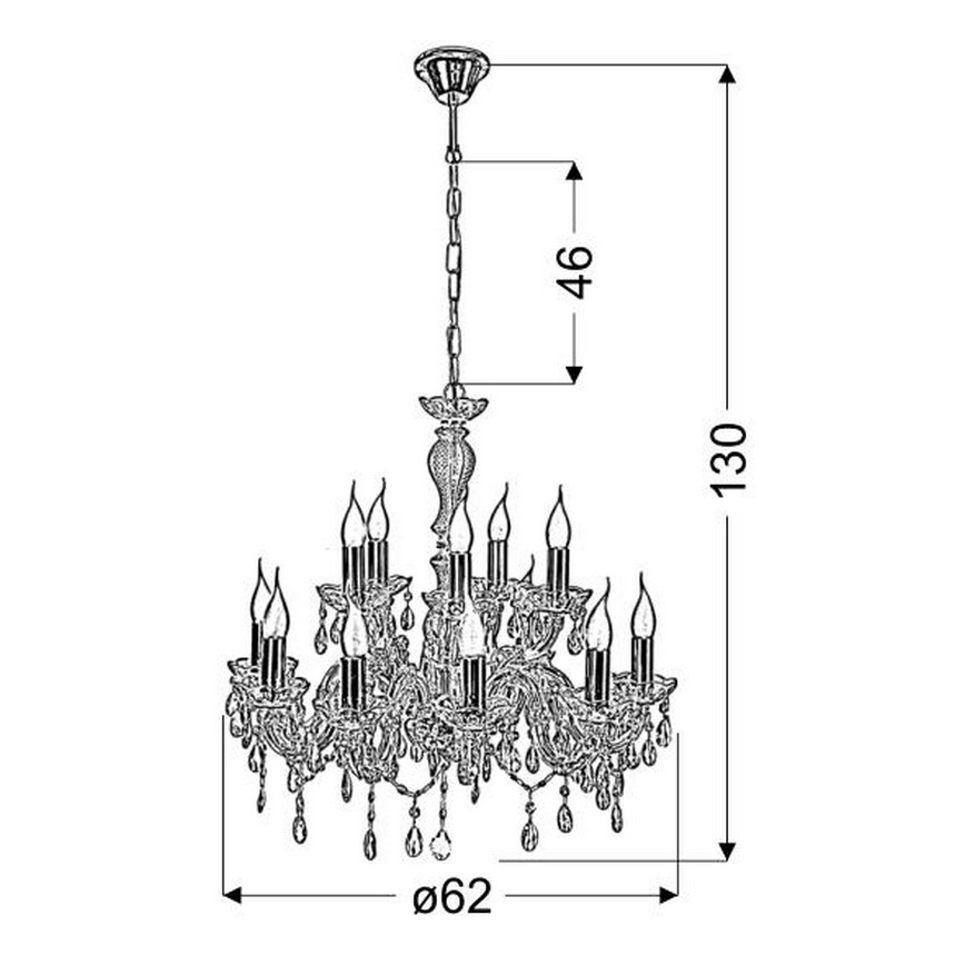 Candelabro numa corrente MARIA TERESA 12xE14/40W/230V