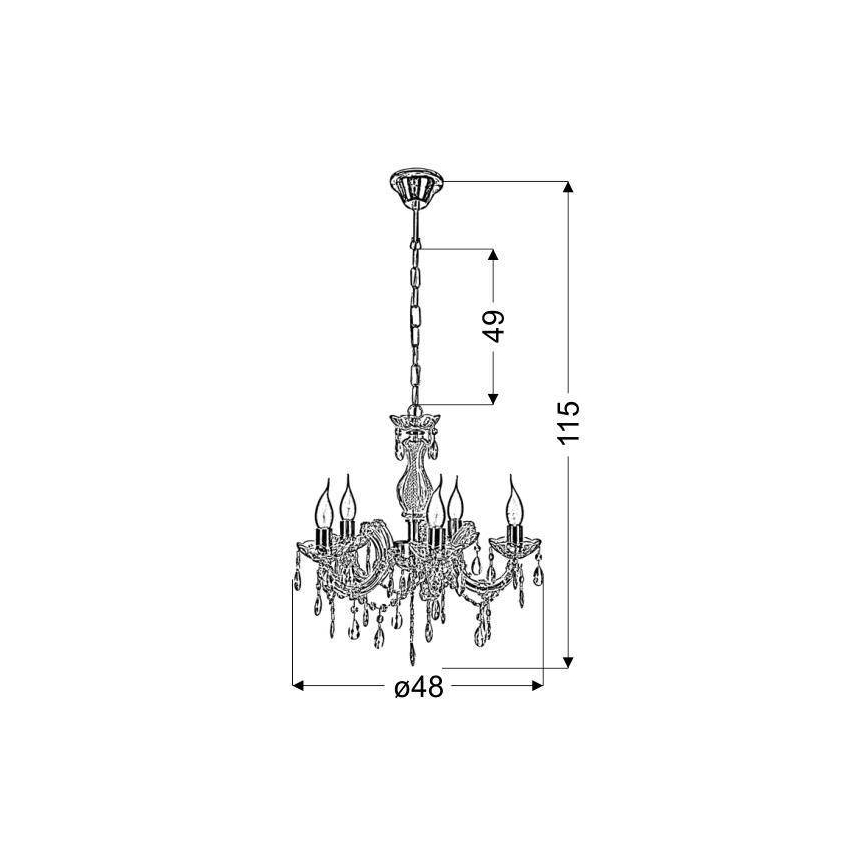 Candelabro numa corrente MARIA TERESA 5xE14/40W/230V