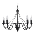 Candelabro numa corrente MINERWA 5 5xE14/40W/230V preto antigo