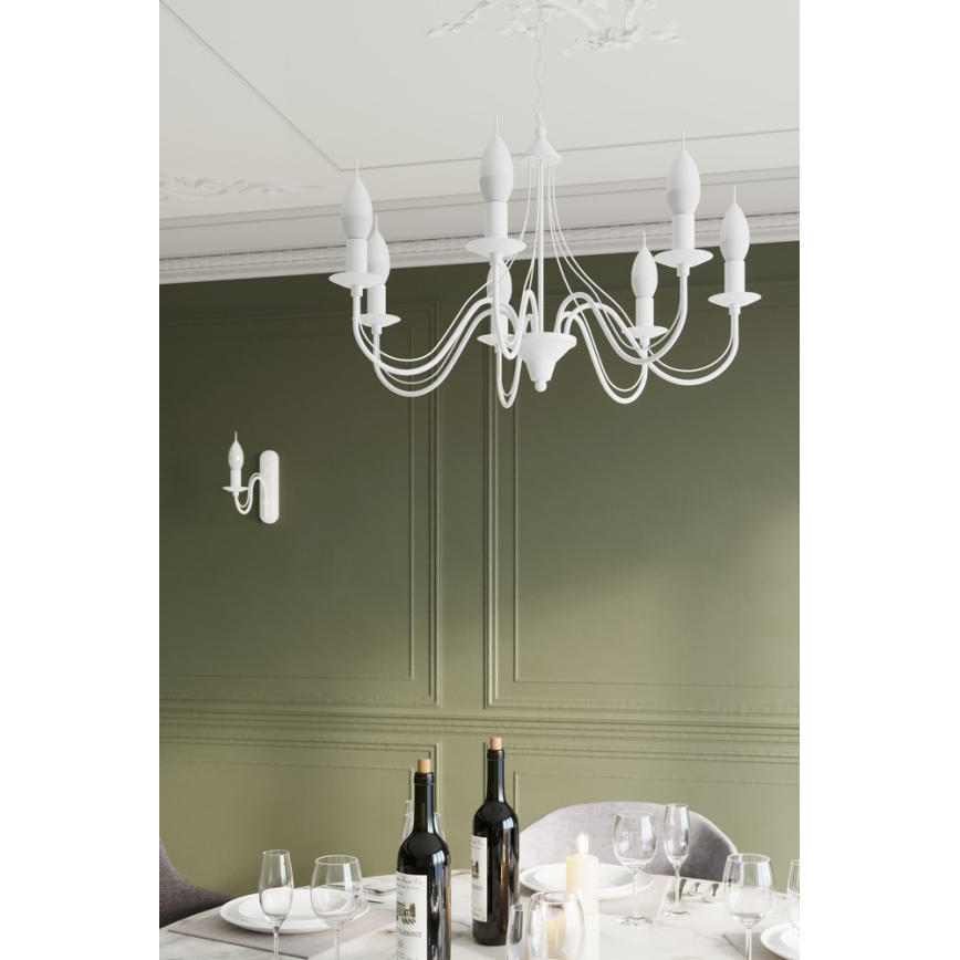 Candelabro numa corrente MINERWA 7 7xE14/40W/230V branco
