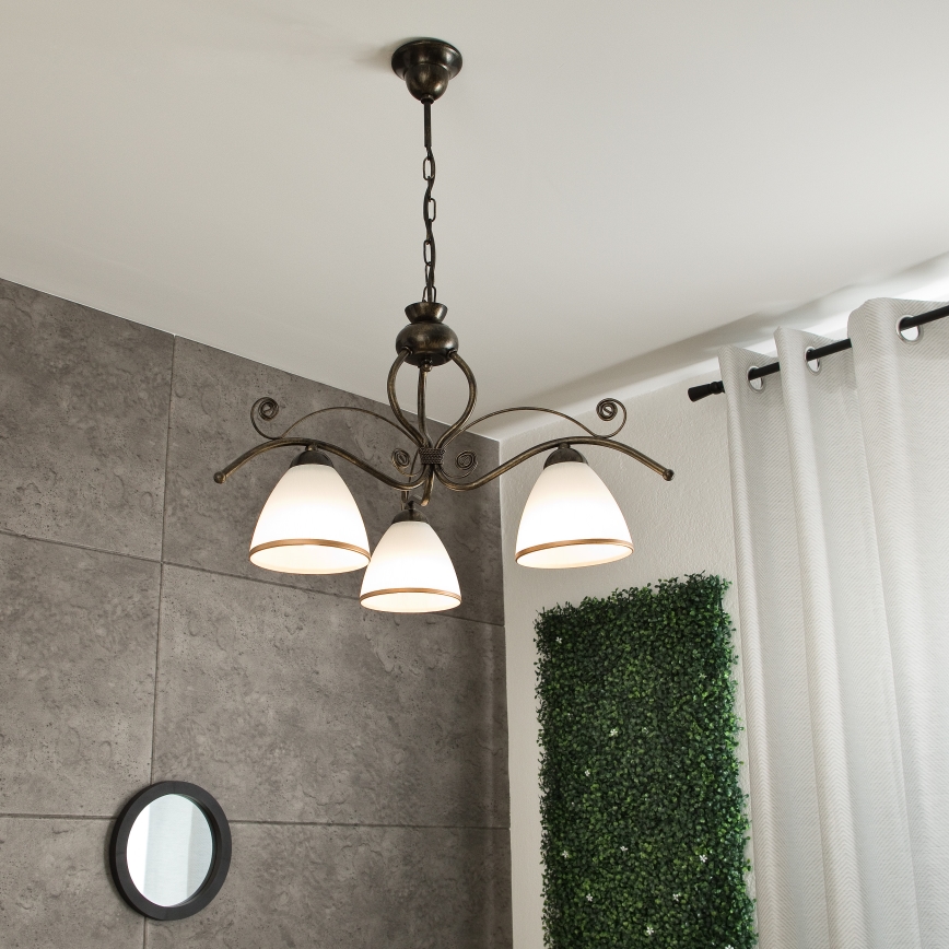 Candelabro numa corrente RETRO II 3xE27/60W/230V