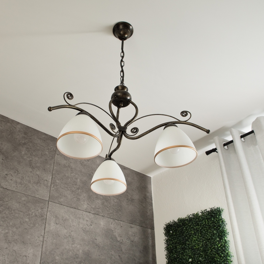 Candelabro numa corrente RETRO II 3xE27/60W/230V