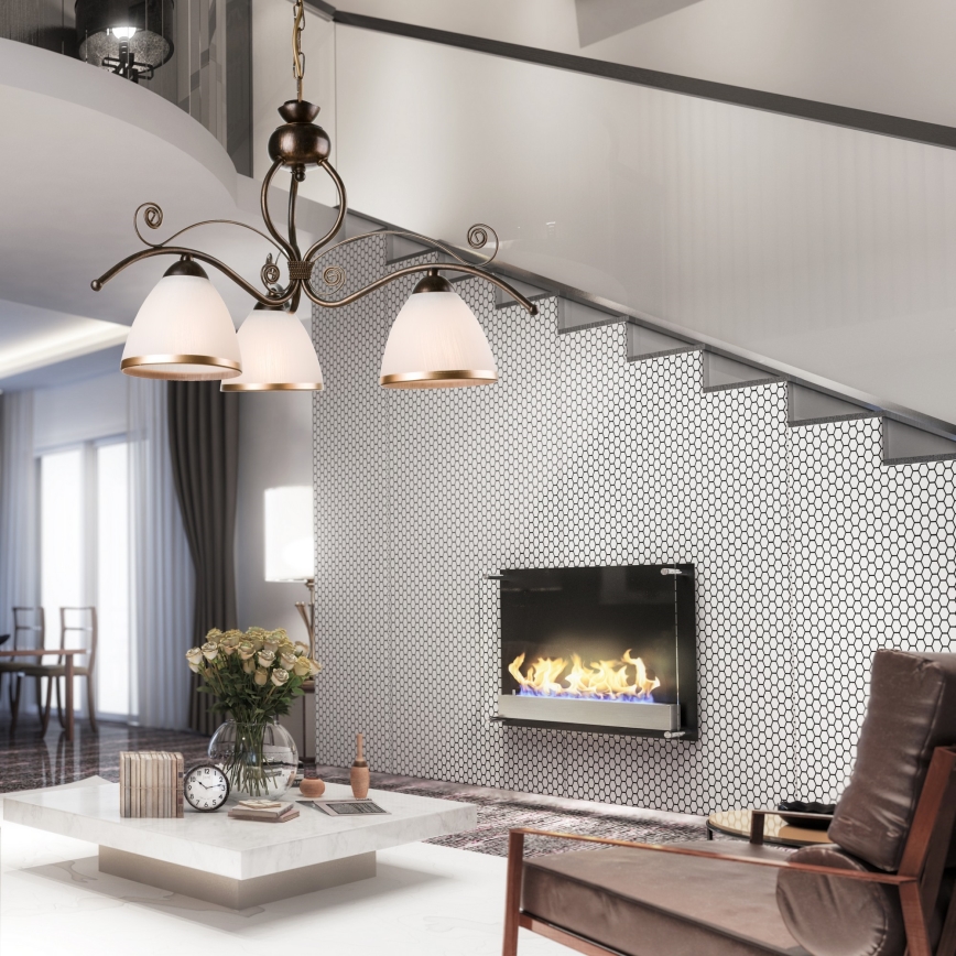 Candelabro numa corrente RETRO II 3xE27/60W/230V