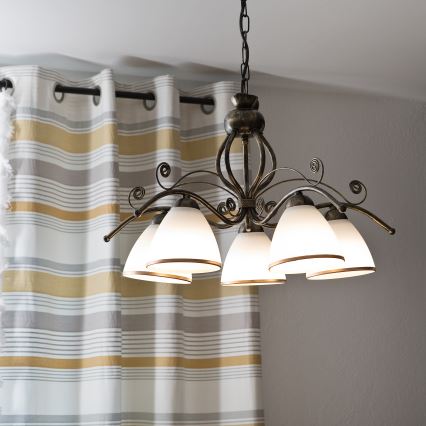 Candelabro numa corrente RETRO II 5xE27/60W/230V