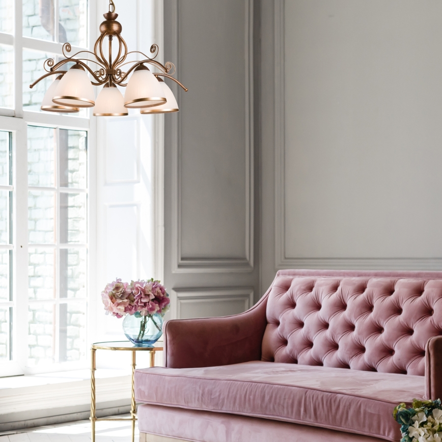 Candelabro numa corrente RETRO II 5xE27/60W/230V