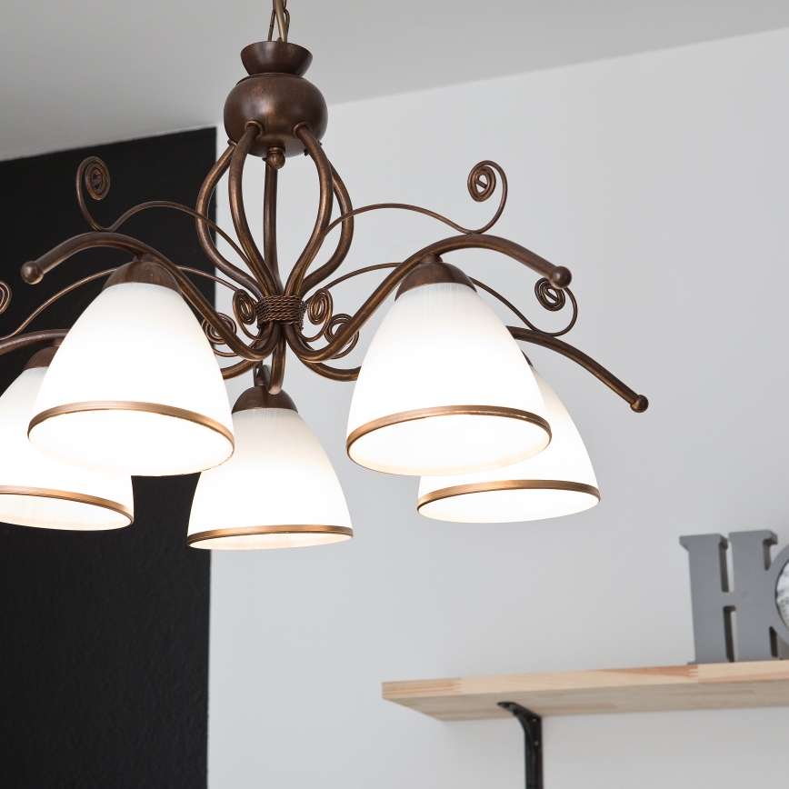 Candelabro numa corrente RETRO II 5xE27/60W/230V