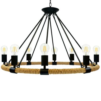 Candelabro numa corrente ROPE ARTHUR 8xE27/20W/230V