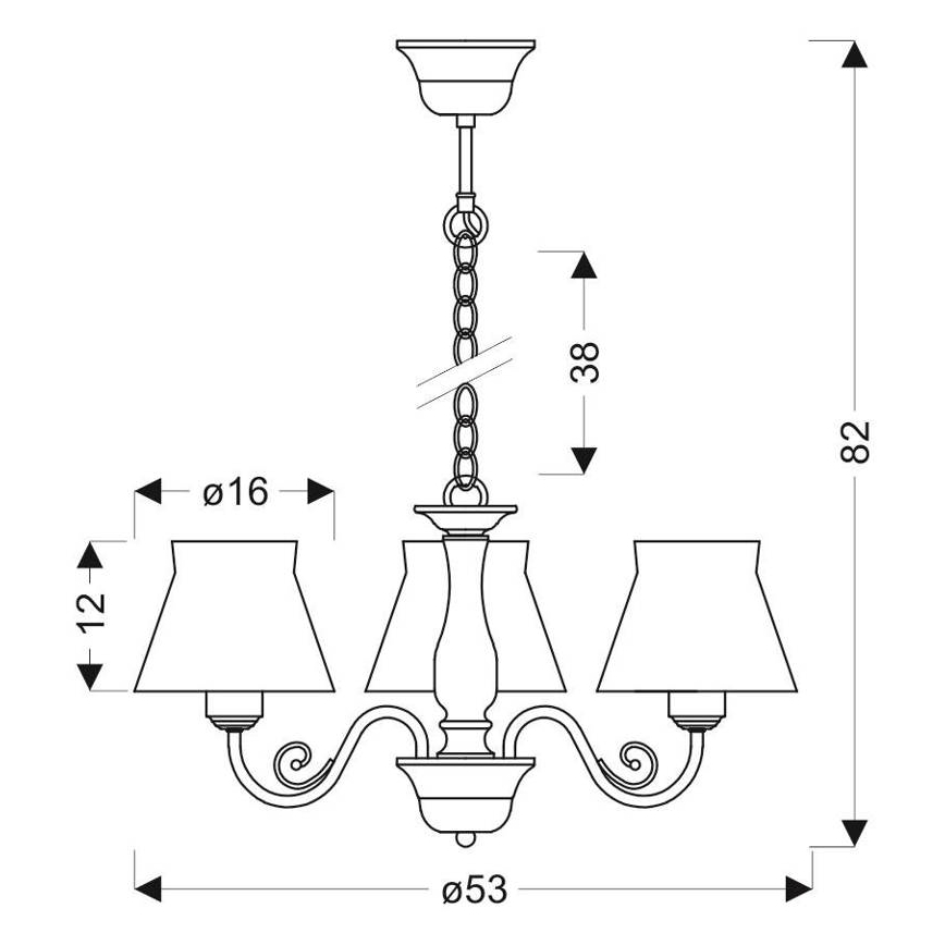 Candelabro numa corrente ZEFIR 3xE27/40W/230V