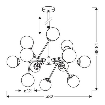 Candelabro pendente BEST 12xE14/40W/230V