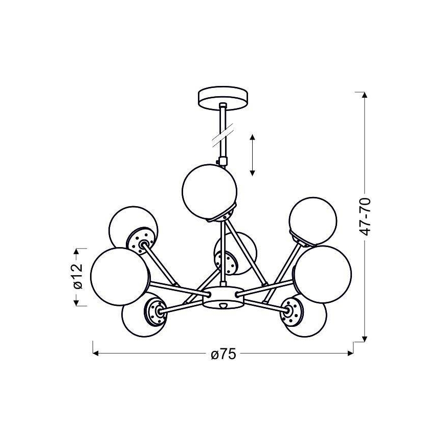 Candelabro pendente BEST 8xE14/40W/230V