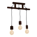 Candelabro pendente JACK 3xE27/40W/230V madeira castanha