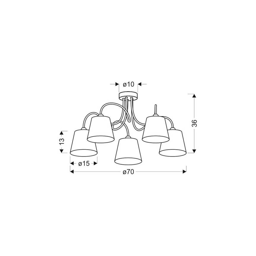 Candelabro pendente LUK 5xE14/40W/230V