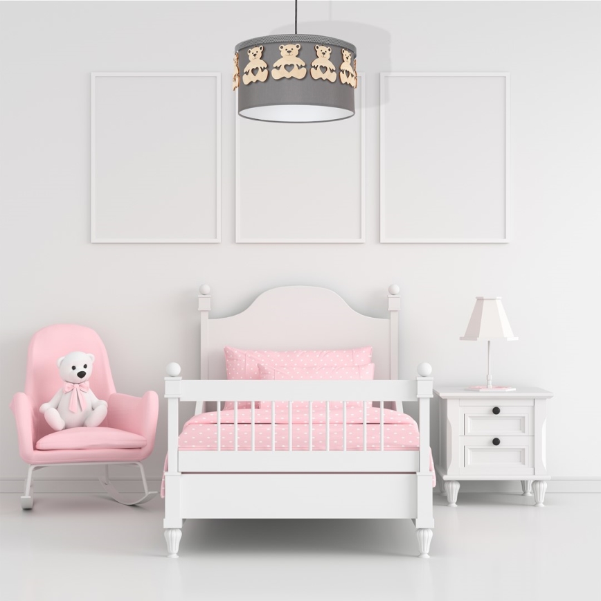 Candelabro pendente num fio de criança BEAR 1xE27/60W/230V