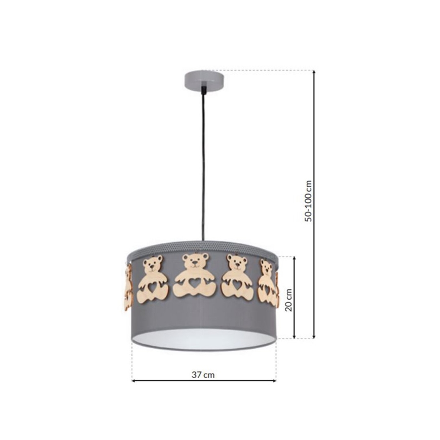 Candelabro pendente num fio de criança BEAR 1xE27/60W/230V