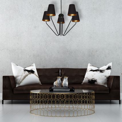 Candelabro pendente VICTORIA 5xE27/60W/230V preto antigo