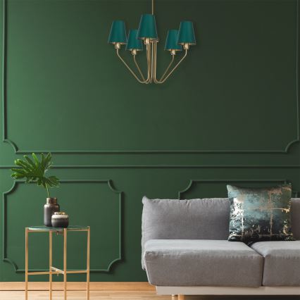 Candelabro pendente VICTORIA 5xE27/60W/230V verde