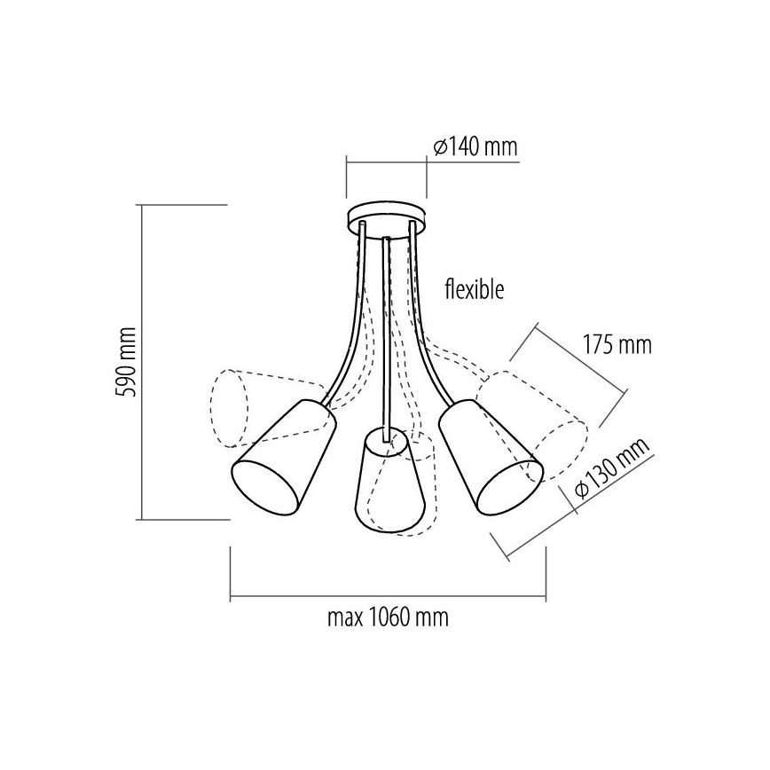 Candelabro pendente WIRE COLOUR 3xE27/60W/230V