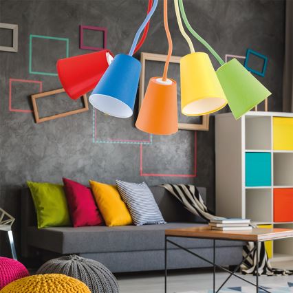 Candelabro pendente WIRE COLOUR 5xE27/60W/230V