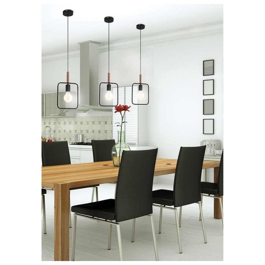 Candelabro sobre um fio FRAME 1xE27/60W/230V preto