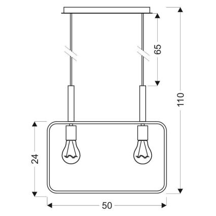 Candelabro sobre um fio FRAME 2xE27/60W/230V preto
