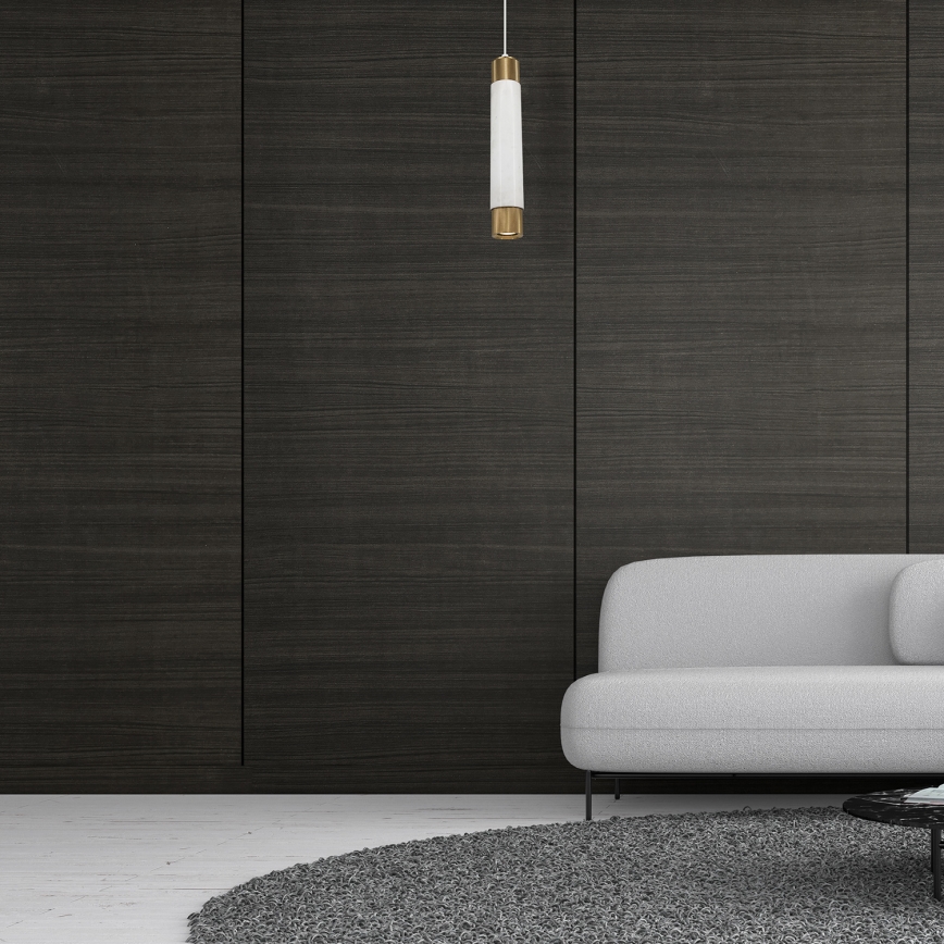 Candelabro sobre um fio Mármore branco/bronze 1xGU10/8W/230V