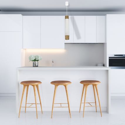 Candelabro sobre um fio Mármore branco/bronze 1xGU10/8W/230V