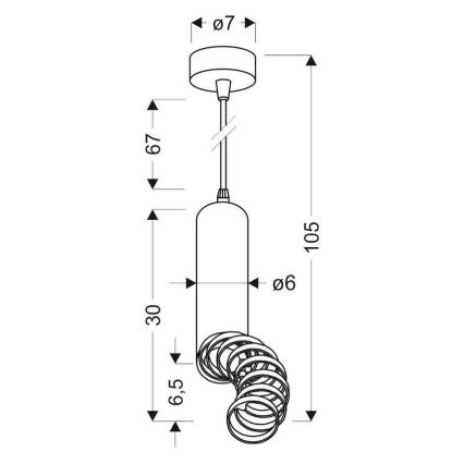 Candelabro sobre um fio TUBA 1xGU10/50W/230V branco