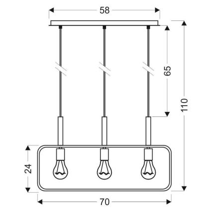 Candelabro sobre um frio FRAME 3xE27/60W/230V preto