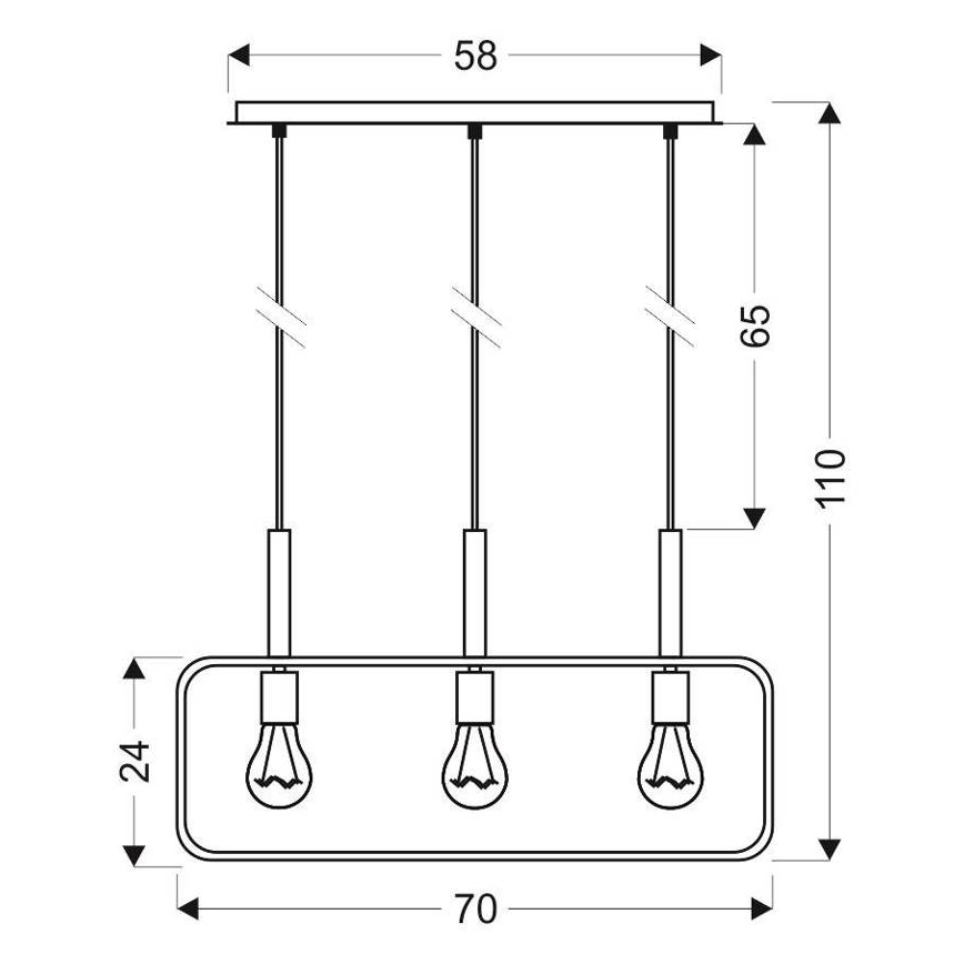 Candelabro sobre um frio FRAME 3xE27/60W/230V preto
