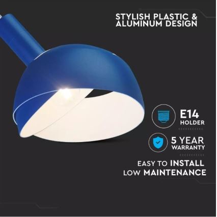 Candelabro suspenso 1xE14/60W/230V azul