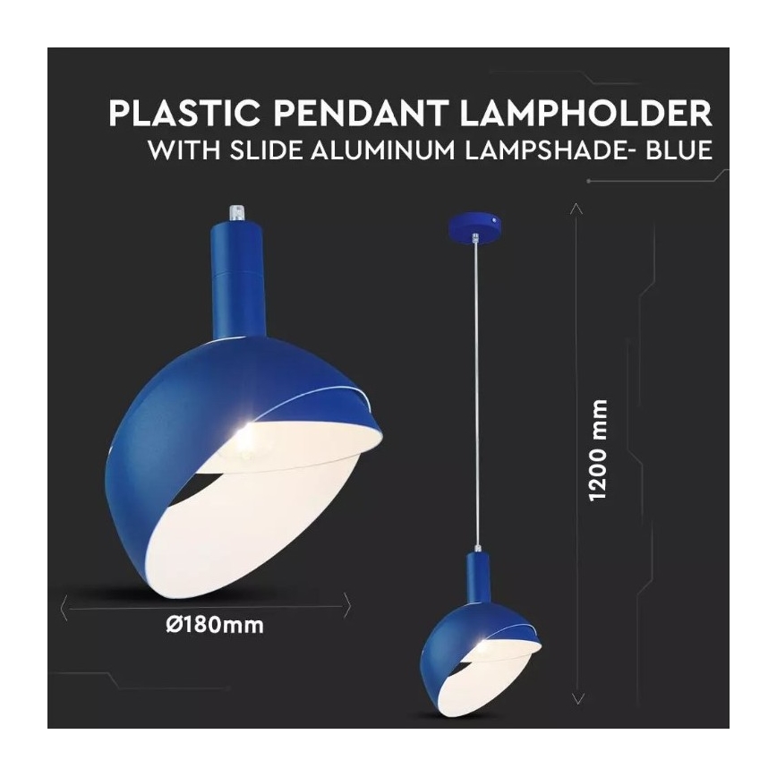 Candelabro suspenso 1xE14/60W/230V azul