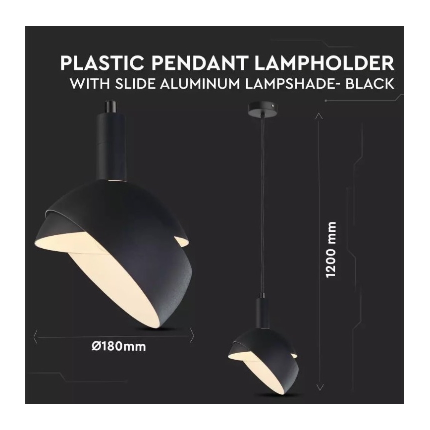 Candelabro suspenso 1xE14/60W/230V preto