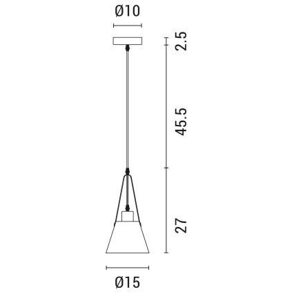 Candelabro suspenso 1xE27/40W/230V branco